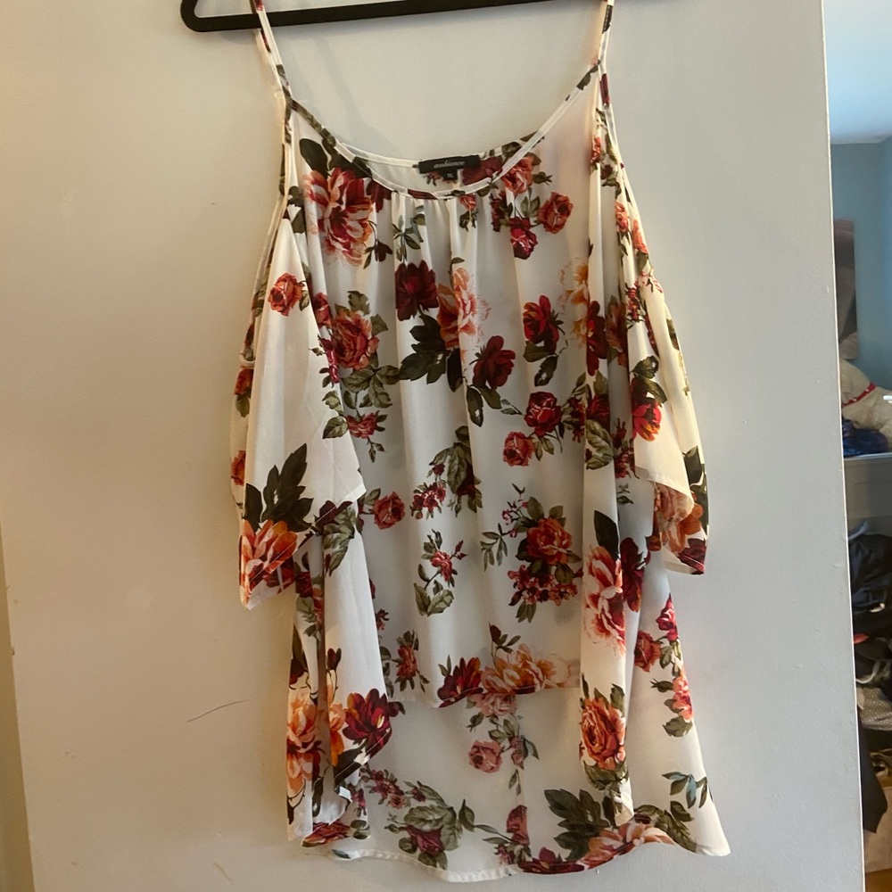 Ambiance open shoulder floral top